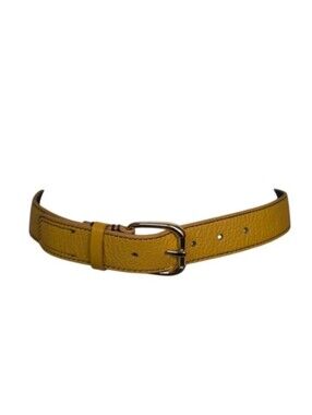 Talbots Vintage Yellow Genuine Leather Belt XS Y2K